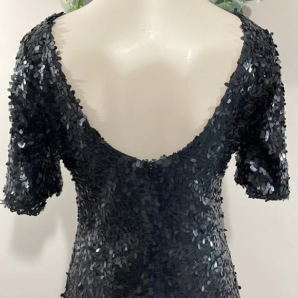Ark & Co Black Sequin Scoop Back Shirt Sleeve Dress S - Picture 7 of 16